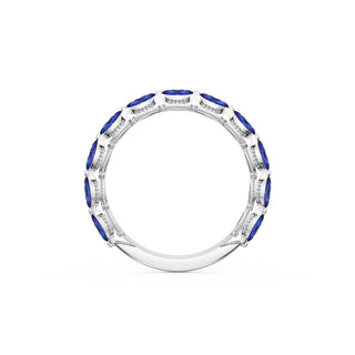 Blue Sapphire Eternity Band in Platinum