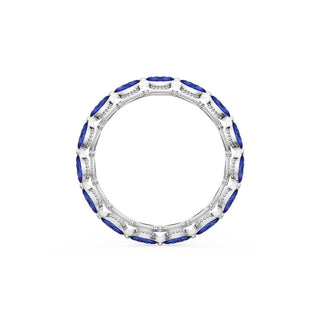 Blue Sapphire Eternity Band in Platinum
