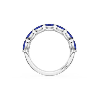 Blue Sapphire Eternity Band in Platinum