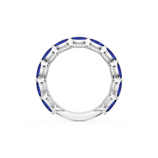 Blue Sapphire Eternity Band in Platinum