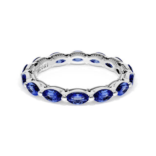 Blue Sapphire Eternity Band in Platinum