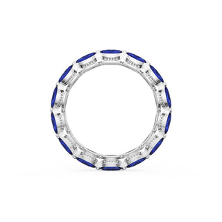 Blue Sapphire Eternity Band in Platinum