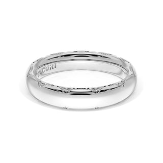 High Polish Wedding Band in 18kt White Gold