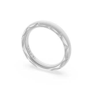 High Polish Wedding Band in 18kt White Gold