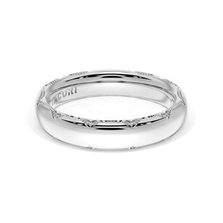 High Polish Wedding Band in 18kt White Gold