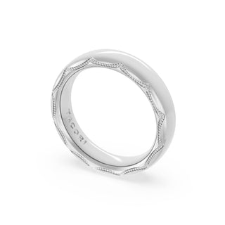 High Polish Wedding Band in 18kt White Gold