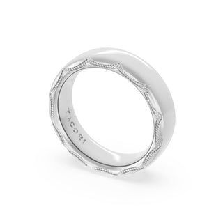 High Polish Wedding Band in 18kt White Gold