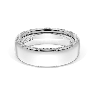 High Polish Wedding Band in 18kt White Gold