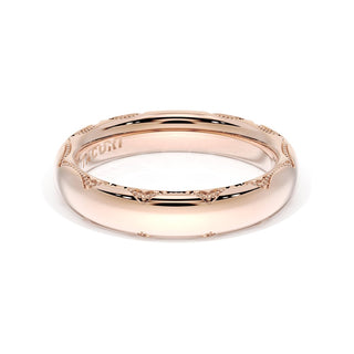 High Polish Wedding Band in 18kt Rose Gold