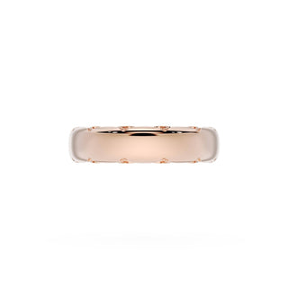 High Polish Wedding Band in 18kt Rose Gold