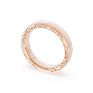 High Polish Wedding Band in 18kt Rose Gold