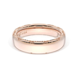 High Polish Wedding Band in 18kt Rose Gold