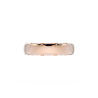 High Polish Wedding Band in 18kt Rose Gold