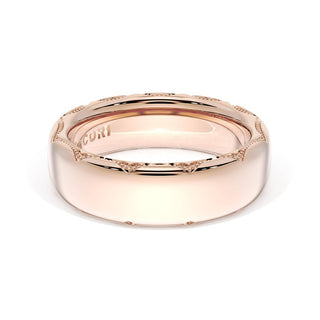 High Polish Wedding Band in 18kt Rose Gold