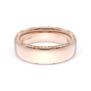 High Polish Wedding Band in 18kt Rose Gold