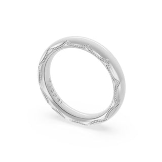High Polish Wedding Band in Platinum