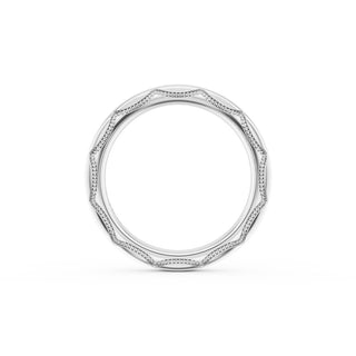 High Polish Wedding Band in Platinum