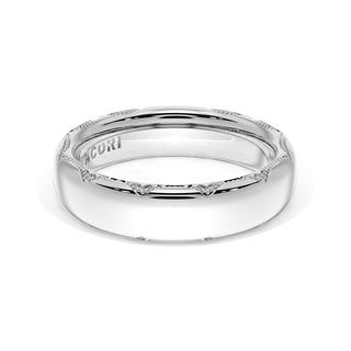 High Polish Wedding Band in Platinum