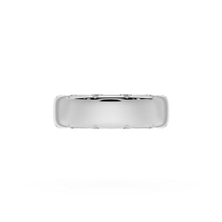 High Polish Wedding Band in Platinum