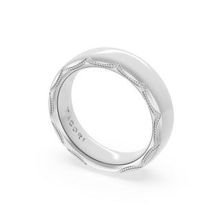 High Polish Wedding Band in Platinum
