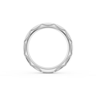 High Polish Wedding Band in Platinum