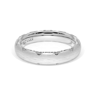 Brushed Finish Wedding Band in 18kt White Gold