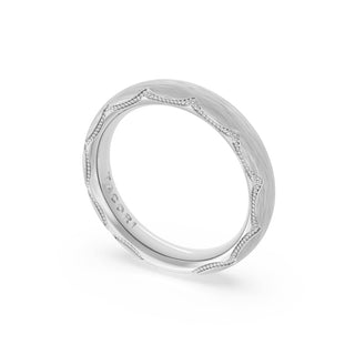 Brushed Finish Wedding Band in 18kt White Gold