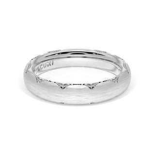 Brushed Finish Wedding Band in 18kt White Gold