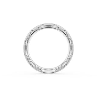 Brushed Finish Wedding Band in 18kt White Gold