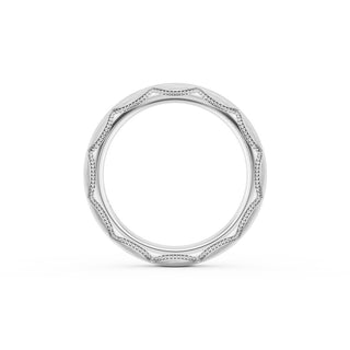 Brushed Finish Wedding Band in 18kt White Gold