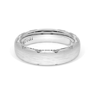 Brushed Finish Wedding Band in 18kt White Gold