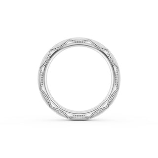 Brushed Finish Wedding Band in 18kt White Gold