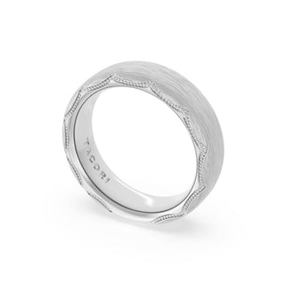 Brushed Finish Wedding Band in 18kt White Gold