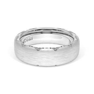 Brushed Finish Wedding Band in 18kt White Gold