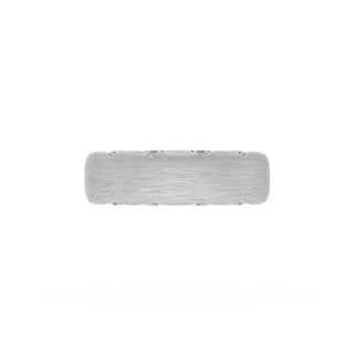 Brushed Finish Wedding Band in 18kt White Gold