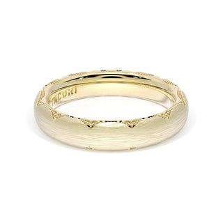 Brushed Finish Wedding Band in 18kt Yellow Gold