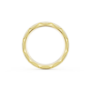 Brushed Finish Wedding Band in 18kt Yellow Gold