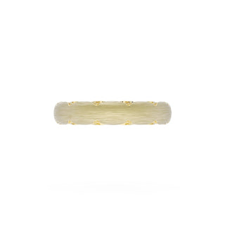 Brushed Finish Wedding Band in 18kt Yellow Gold