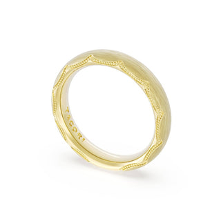 Brushed Finish Wedding Band in 18kt Yellow Gold