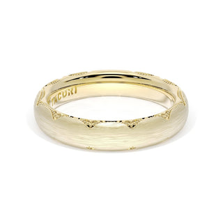 Brushed Finish Wedding Band in 18kt Yellow Gold