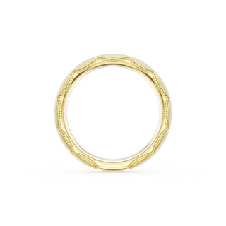 Brushed Finish Wedding Band in 18kt Yellow Gold