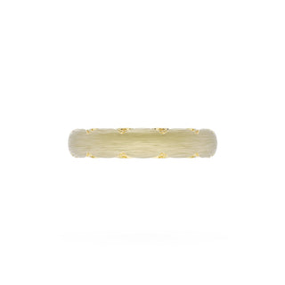 Brushed Finish Wedding Band in 18kt Yellow Gold