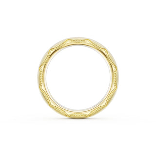 Brushed Finish Wedding Band in 18kt Yellow Gold