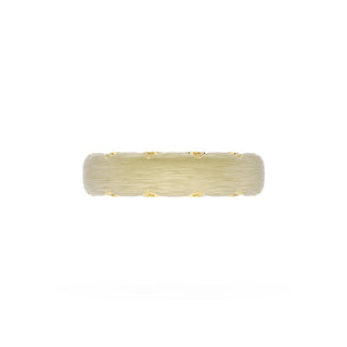Brushed Finish Wedding Band in 18kt Yellow Gold