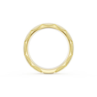 Brushed Finish Wedding Band in 18kt Yellow Gold