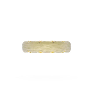 Brushed Finish Wedding Band in 18kt Yellow Gold