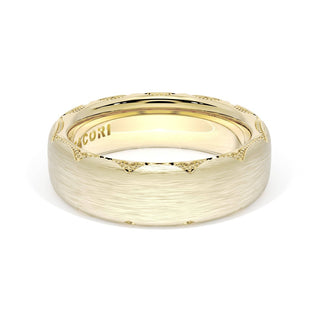 Brushed Finish Wedding Band in 18kt Yellow Gold