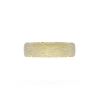 Brushed Finish Wedding Band in 18kt Yellow Gold
