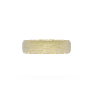 Brushed Finish Wedding Band in 18kt Yellow Gold
