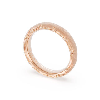 Brushed Finish Wedding Band in 18kt Rose Gold